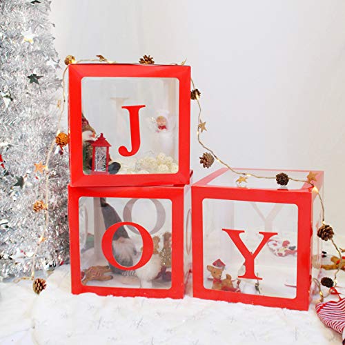 Transparent Joy Box  Blocks Christmas Decorations