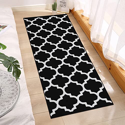 Black & White Outdoor Rug, Machine Washable, Reversible