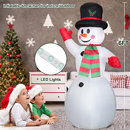 6 FT Christmas Inflatable Santa Claus & Snowman Outdoor Decorations