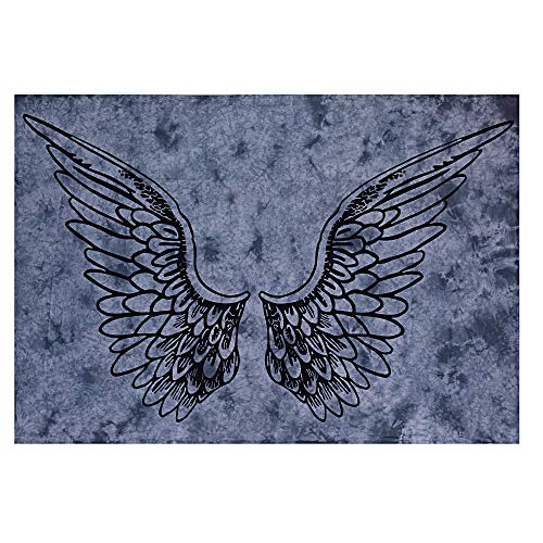 Tie Dye Mandala Angel Wings Hippie Boho Indian Tapestry Decorations  (55x85 Inches)