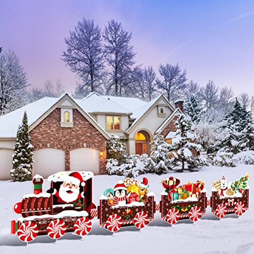 Large Size 79.13" Christmas Train Yard Decorations