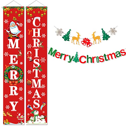 Christmas Porch Banner, Door Banner Decorations