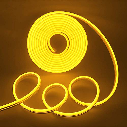 Neon LED Strip Light 16.4ft/5m 12V DC 600 LEDs Waterproof Flexible