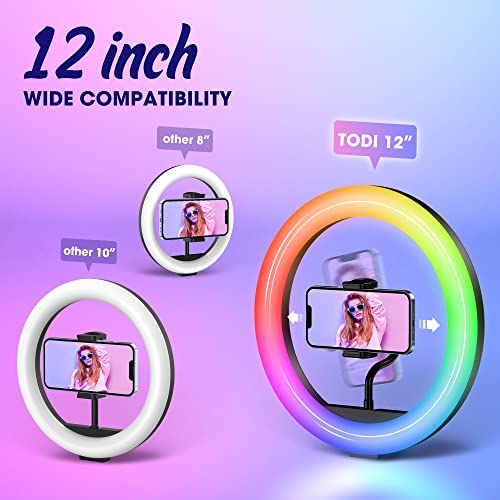 12" RGB Light w/ 63" Tripod Stand, 3 CCT Mode & 39 Color Mode Selfie Ring Light