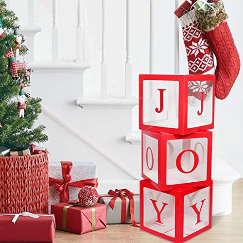 Transparent Joy Box  Blocks Christmas Decorations