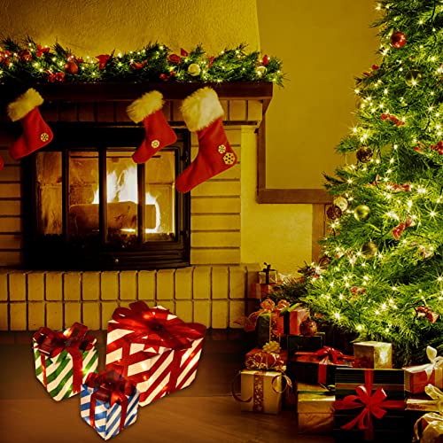 Set of 3 Christmas Lighted Gift Boxes