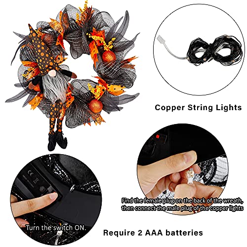 Halloween Wreaths w/ 30 LEDs for Home Decoration