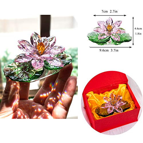 Pink Sparkle Crystal Hue Reflection Crystal Lotus Flower