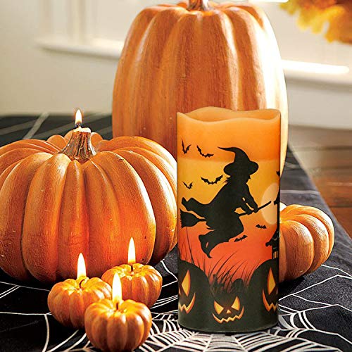 Halloween Flameless Flickering LED Candles with 6-Hour Timer