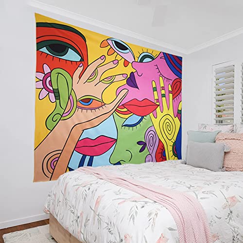 Girls Trippy Tapestry Colorful Wall Hippie Tapestry Home Decoration