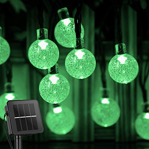 Solar String Lights 60 Led 35.6 Feet Crystal Globe  w/ 8 Lighting Modes