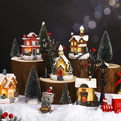 Christmas Lighted Winter Village Houses Set