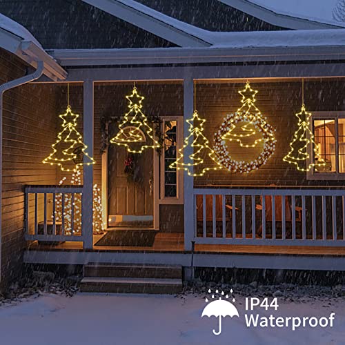 3PCS 55LEDs Christmas Window Hanging Lights Decoration