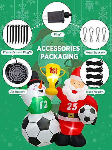 World Cup 2022 Santa Claus Snowman  Christmas Inflatable Decoration w/ LEDs