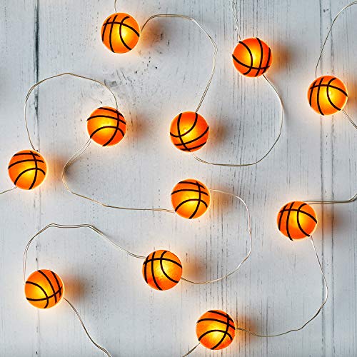 20 Basketball Battery Operated Micro LED Indoor Silver Wire String Lights