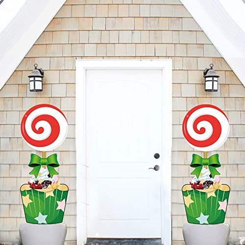 2 Packs Christmas Yard Sign Candy with Stakes