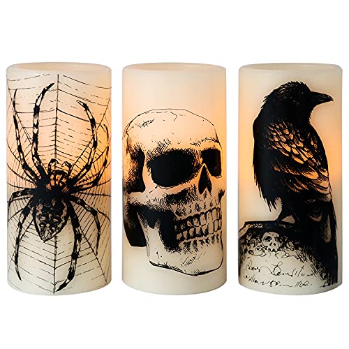 Halloween Flameless Flickering LED Candles with 6-Hour Timer