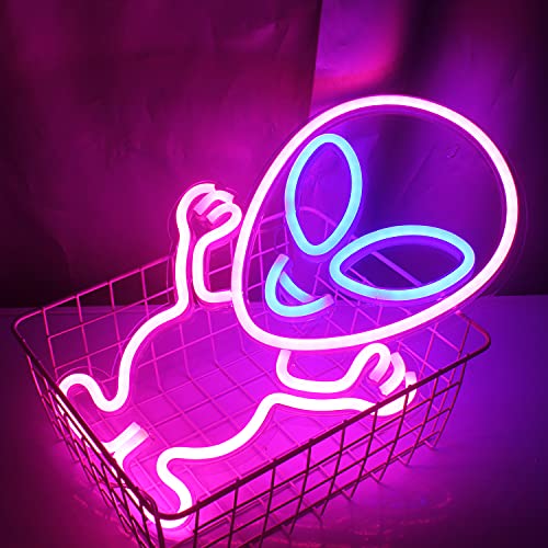 LED Alien Neon Signs (15.7"x10") w/ USB Operated Wall Decor