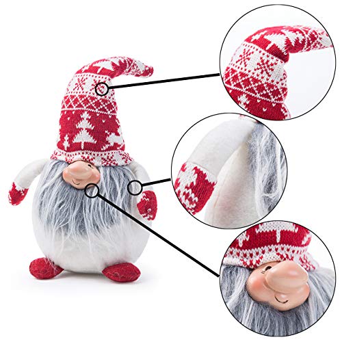 Set of 2 Handmade Christmas Gnomes Plush Swedish Tomte Santa Figurine Christmas Scandinavian Tomte Elf Decoration Ornaments