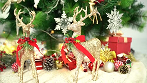 2 Pcs Glitter Reindeer Christmas Decoration