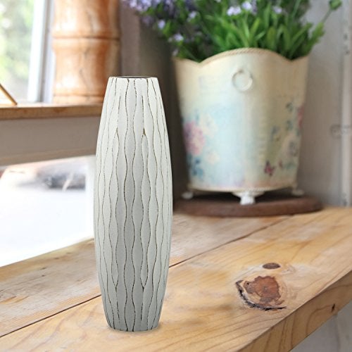 Beach Nostalgia Weathered Pale Ocean Wood Vase, Light Blue