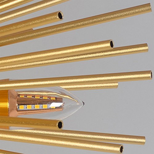 Sputnik Chandelier Mid-Century 12-Light Golden Pendant Light