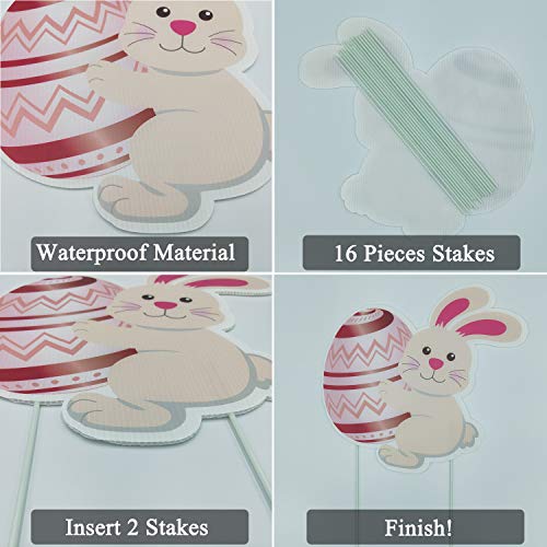 Pack of 8 Easter Yard Signs Decorations