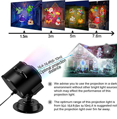 Halloween Projector Light w/ 16 Slides Patterns & 10 Colors