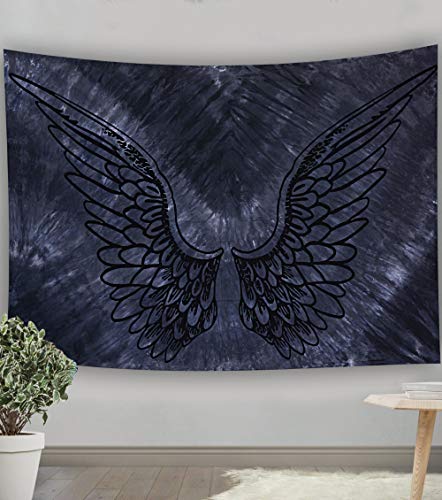 Tie Dye Mandala Angel Wings Hippie Boho Indian Tapestry Decorations  (55x85 Inches)