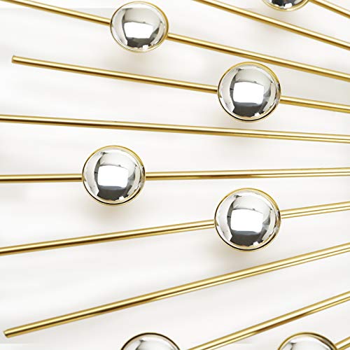 Modern Silent Large Wall Clocks-  Non-Ticking 24 Inch Round Crystal Gold Clocks