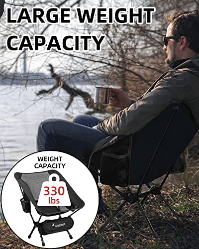 2 Pack Camping Chairs,Height Adjustable Folding Backpacking Chair