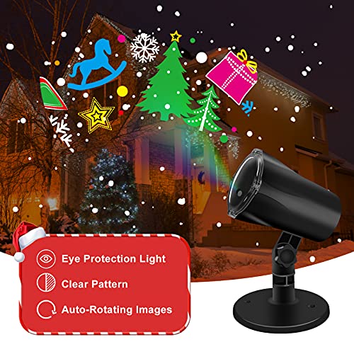 LED Light Projector w/ 360° Automatic Rotation Function for Christmas Decoration