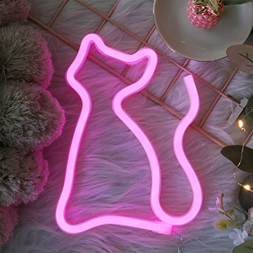 LED Cat Neon Lights for Wall Decor,Battery or USB Operated