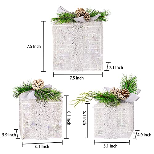 Set of 3 Christmas Lighted Gift Boxes