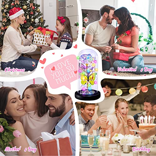 I Love You Mom Galaxy Roses Gifts in Glass Dome for Mothers Day/Birthday