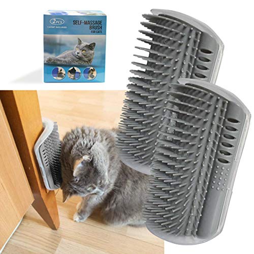 2 Pack Softer Cat Corner Self Groomer with Catnip