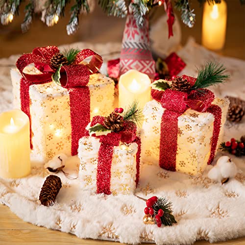 Set of 3 Christmas Lighted Gift Boxes
