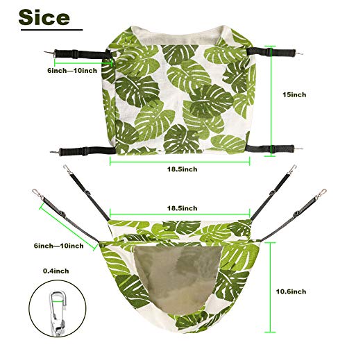 Cage Hammock Soft Pet Bed for Kitten Ferret Puppy Rabbit or Small Pet, Double Layer