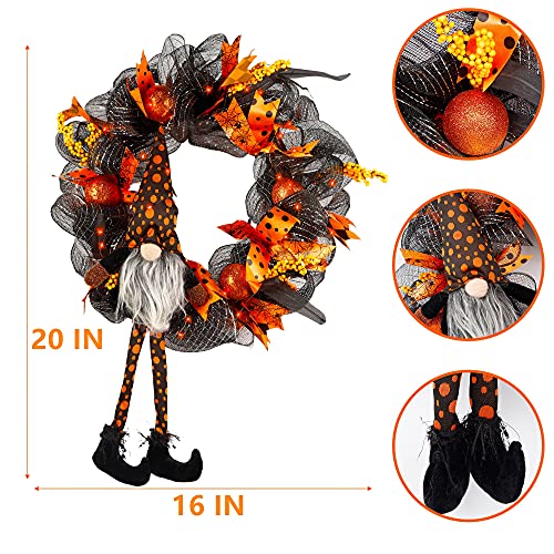 Halloween Wreaths w/ 30 LEDs for Home Decoration