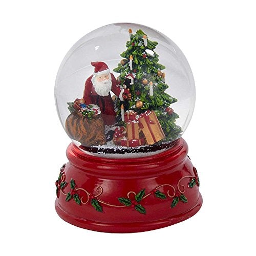 Santa Claus 100MM Resin Christmas Water Snow Globe Plays Holiday Song