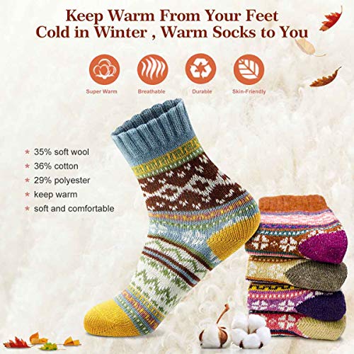 Cozy & Warm Thick Soft Wool Christmas Gift Winter Socks for Women