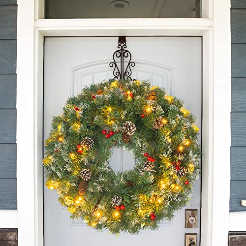 24 inch Pre-Lit Christmas Wreath Decoration