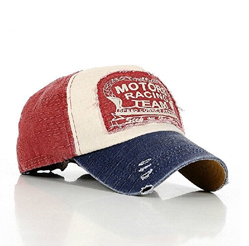 Hot Red Distressed Vintage Cotton Baseball Cap