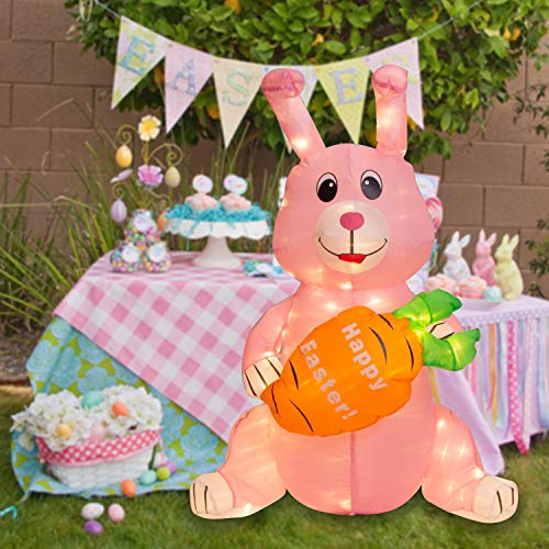 4FT Easter Inflatable Bunny w/ Build-in 150 LEDs