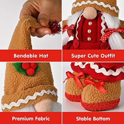 2 Sets Gingerbread Christmas Gnomes Plush Decoration