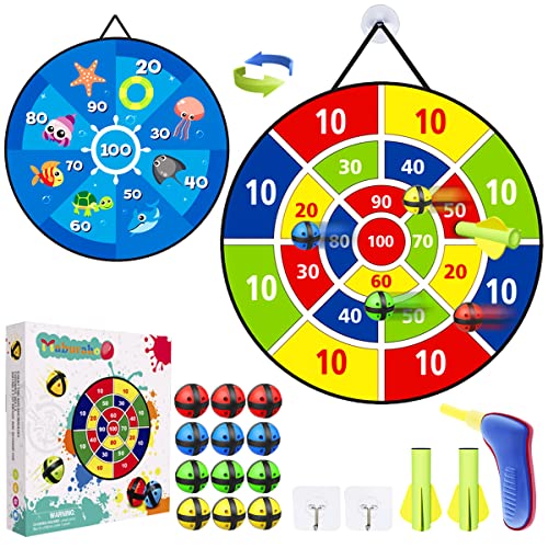 Dart Board for Kids,12 Sticky Balls,1 Toy Gun w/ 2 Dart Bullets Set