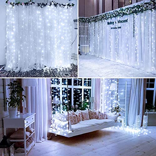 Curtain Lights for Decorations, 10 Ft Connectable String Lights with 8 Twinkle Modes Led Fairy Lights