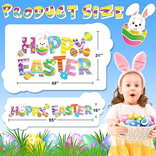 4 Pcs Happy Easter Yard Signs Decorations