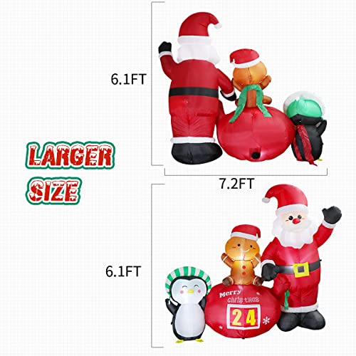 7FT Christmas Countdown Blow up Decoration w/ LED Lights