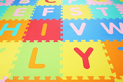 Kid's Puzzle Exercise Play Mat with EVA Foam Interlocking Tiles, Alphabet (36 Tiles)